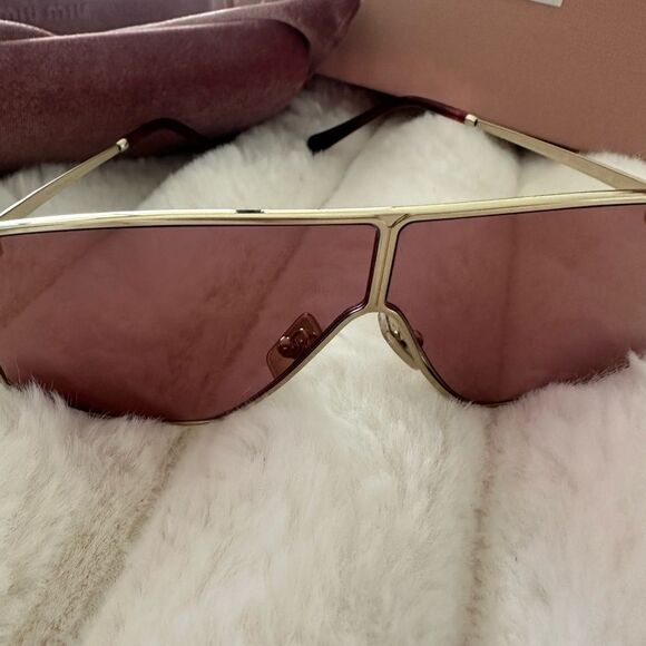 NEW RARE MIU MIU MIRRORED SHIELD SUNGLASSES - Picture 3 of 11